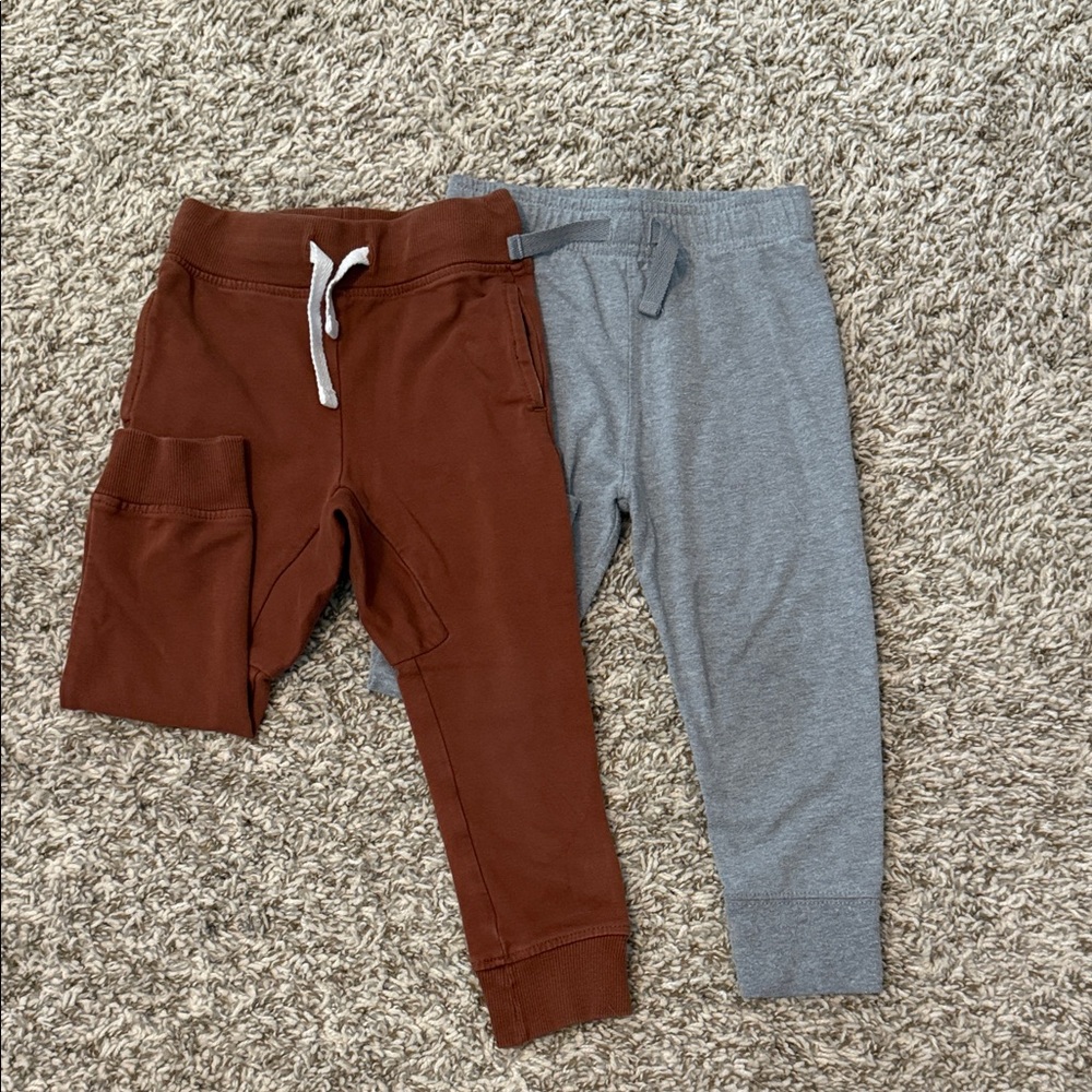 Kids' Brown and Gray Jogger Pants Set